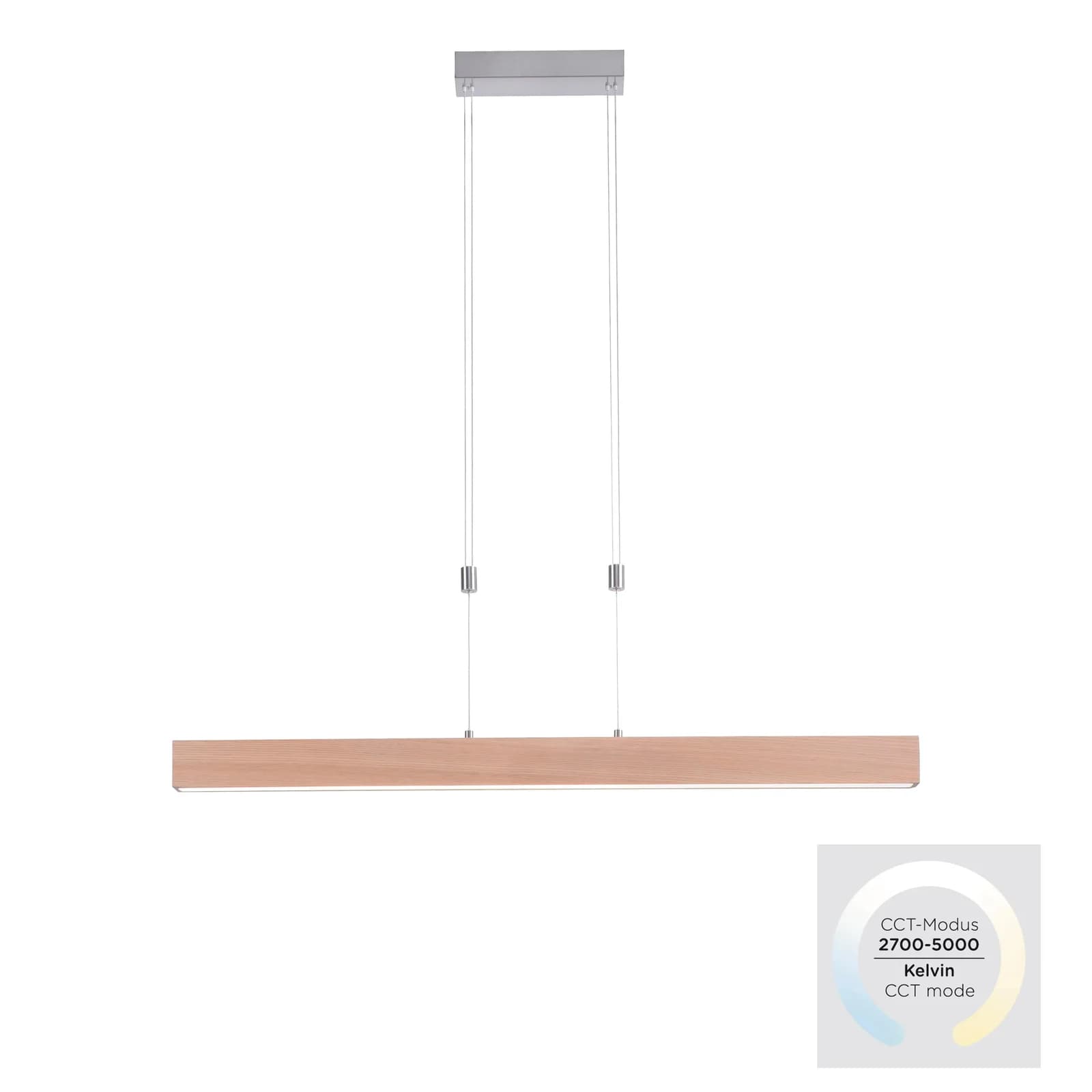 JUST LIGHT LED Deckenleuchte AMANDA Braun Holzdekor CCT Touchdimmer