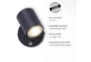 JUST LIGHT LED Wandleuchte TARIK Grau Anthrazit Metall LED Spot Bild 1