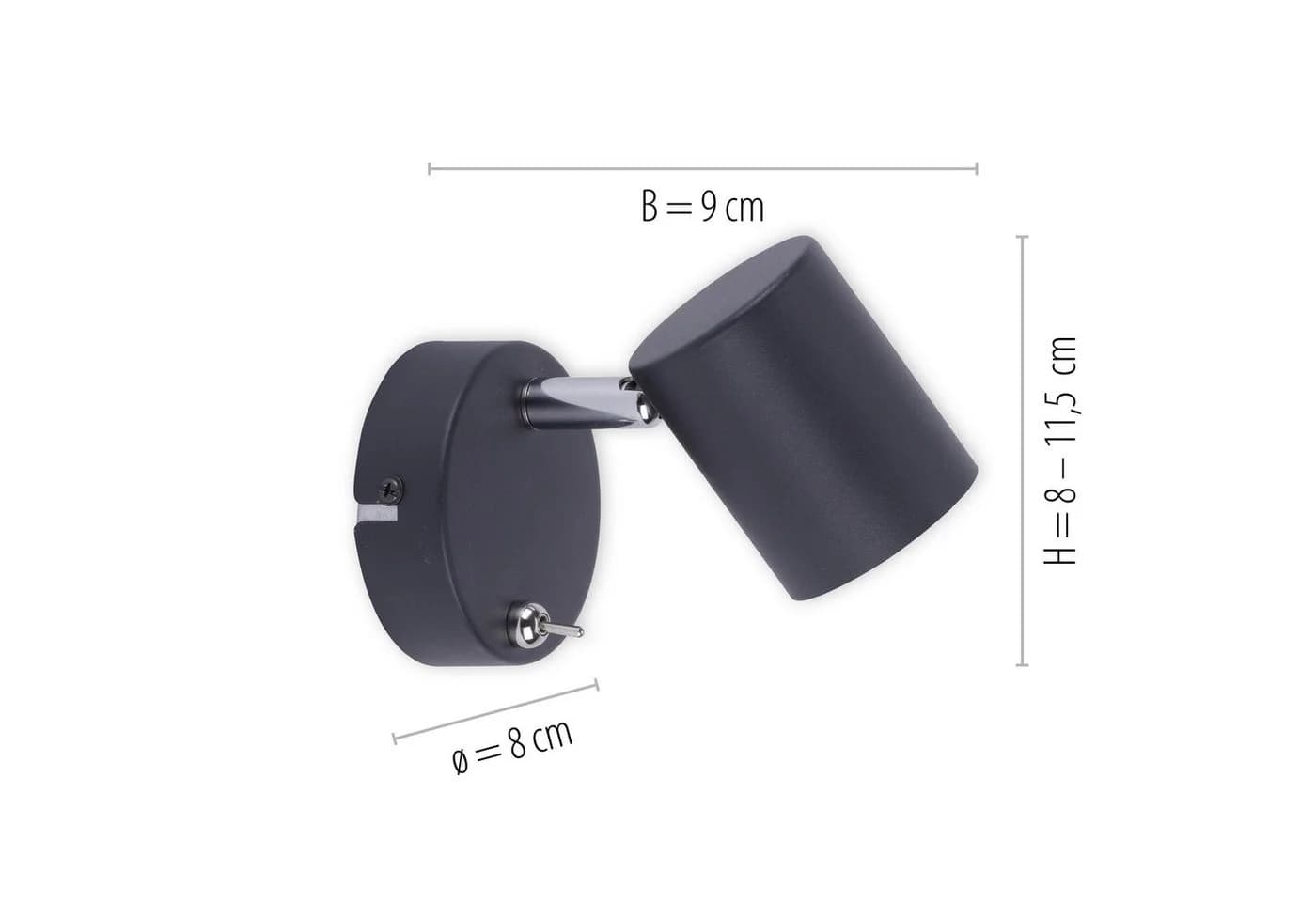 JUST LIGHT LED Wandleuchte TARIK Grau Anthrazit Metall LED Spot - Bild 5