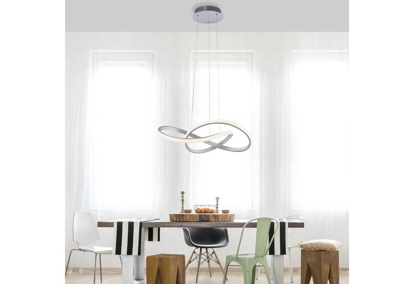 JUST LIGHT Pendelleuchte MARIA LED Dimmbar Aluminium Grau - Bild 3