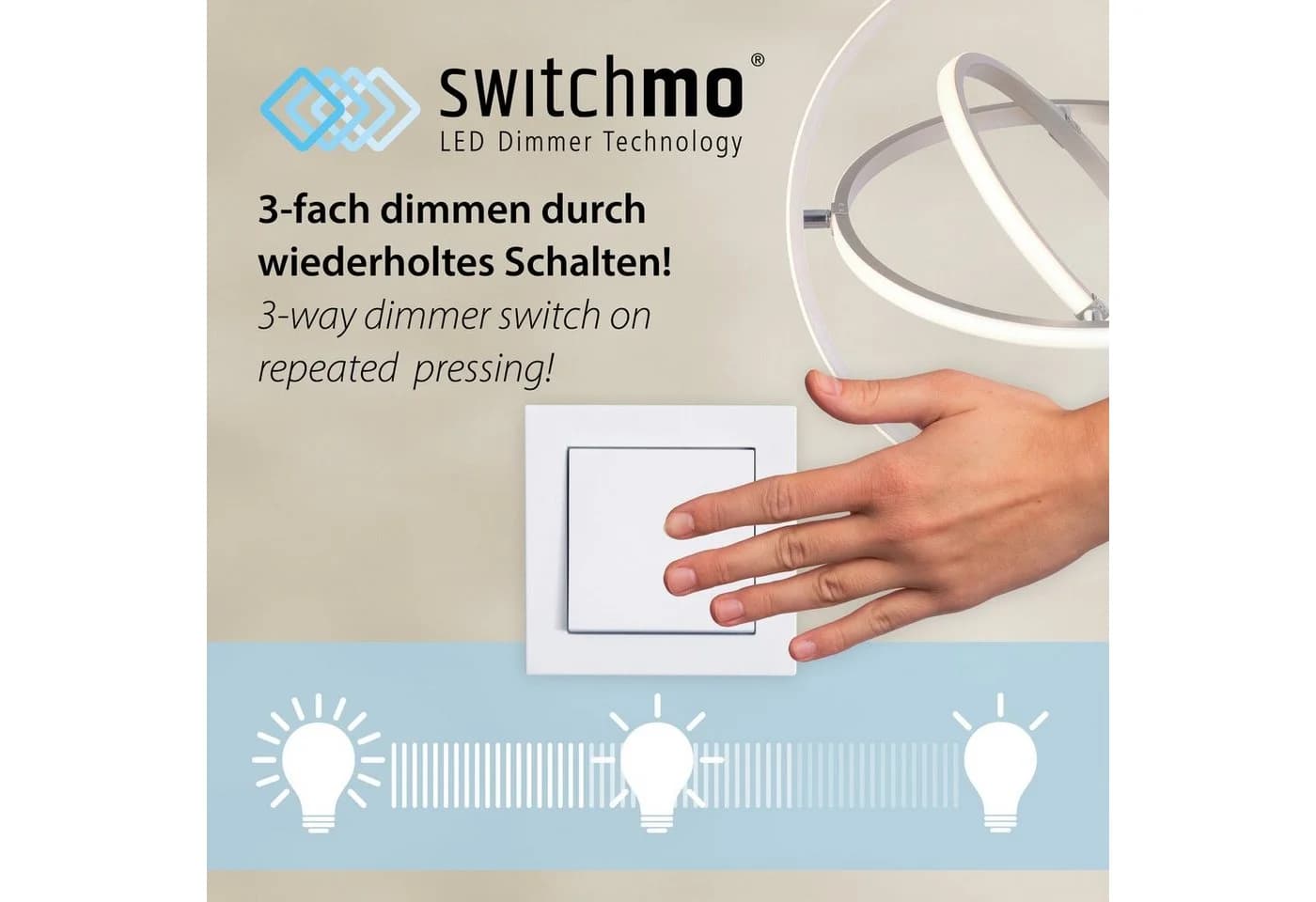 JUST LIGHT Pendelleuchte MARIA LED Dimmbar Aluminium Grau - Bild 5