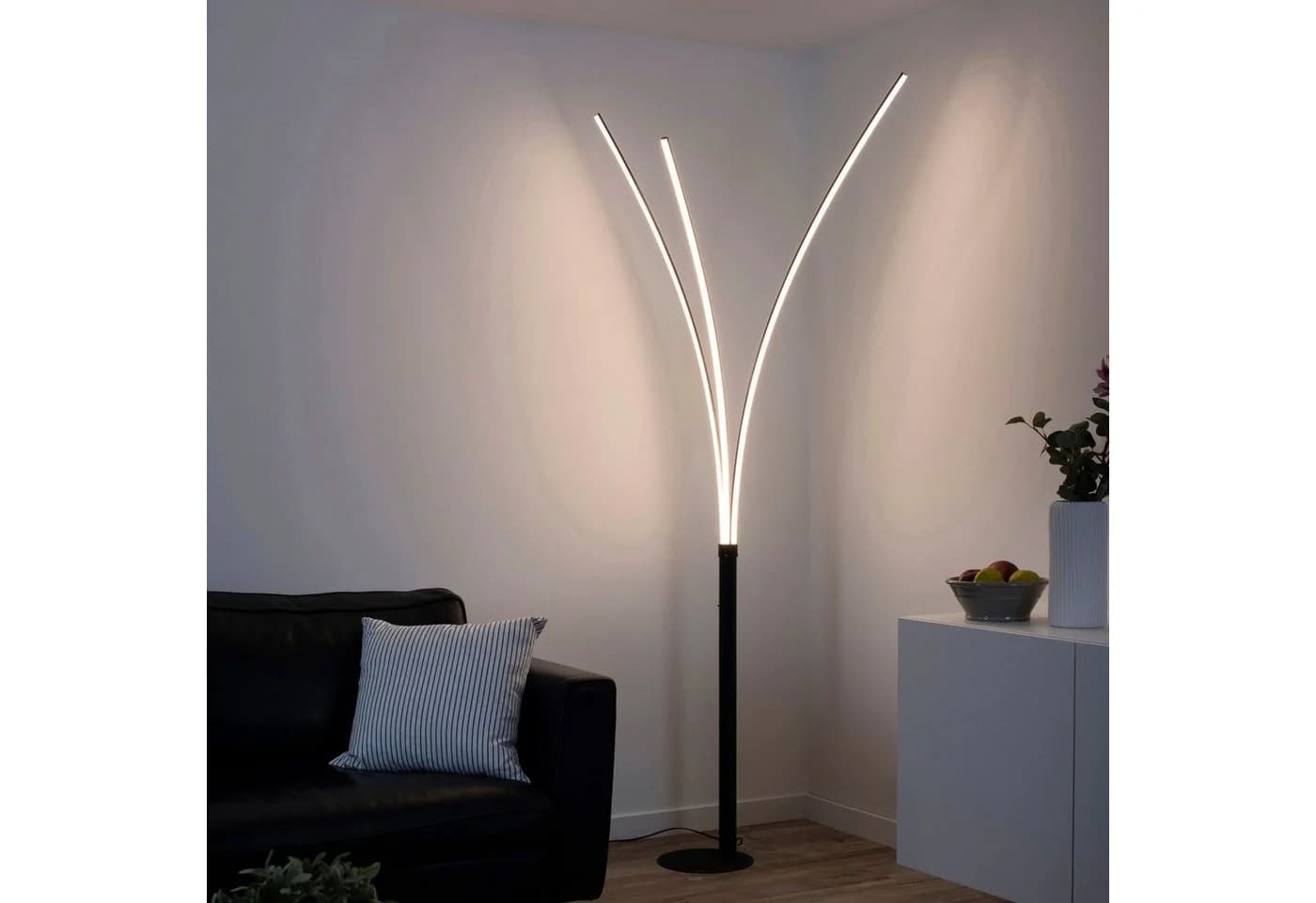 JUST LIGHT Stehlampe MAJA Schwarz LED 3 Leuchtmittel Kippschalter - Bild 3