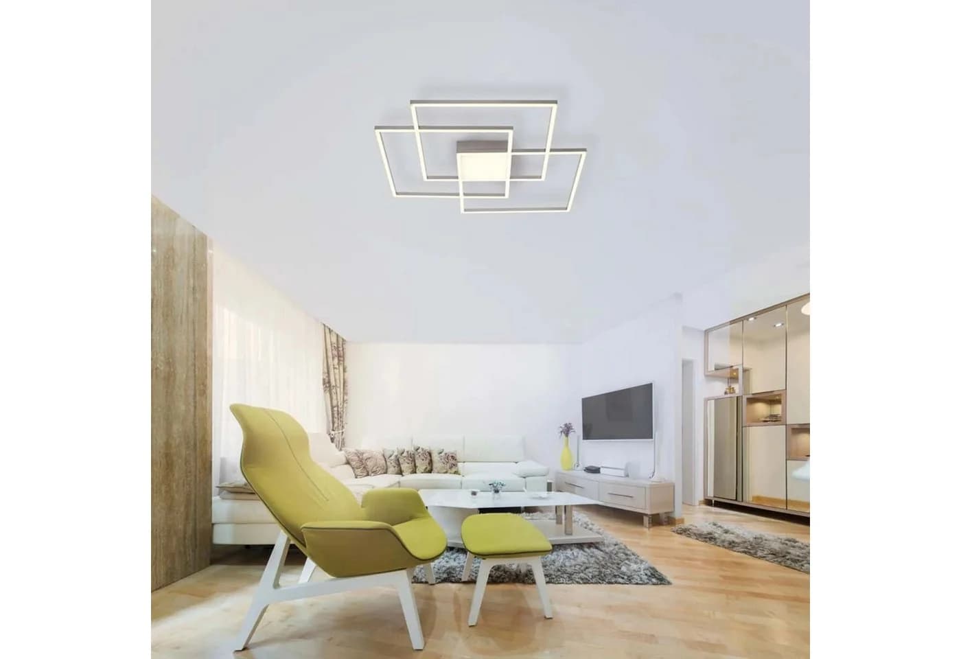 LED-Deckenleuchte Asmin, CCT, stahl, 75x75cm