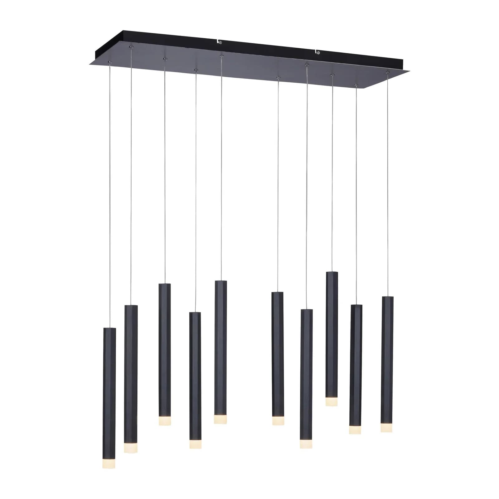 JUST LIGHT Pendelleuchte BRUNO Schwarz 10-flammig LED