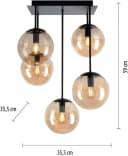 OTTO HOME Deckenleuchte Nellin Schwarz 5x Glas Amberfarben Bild 5