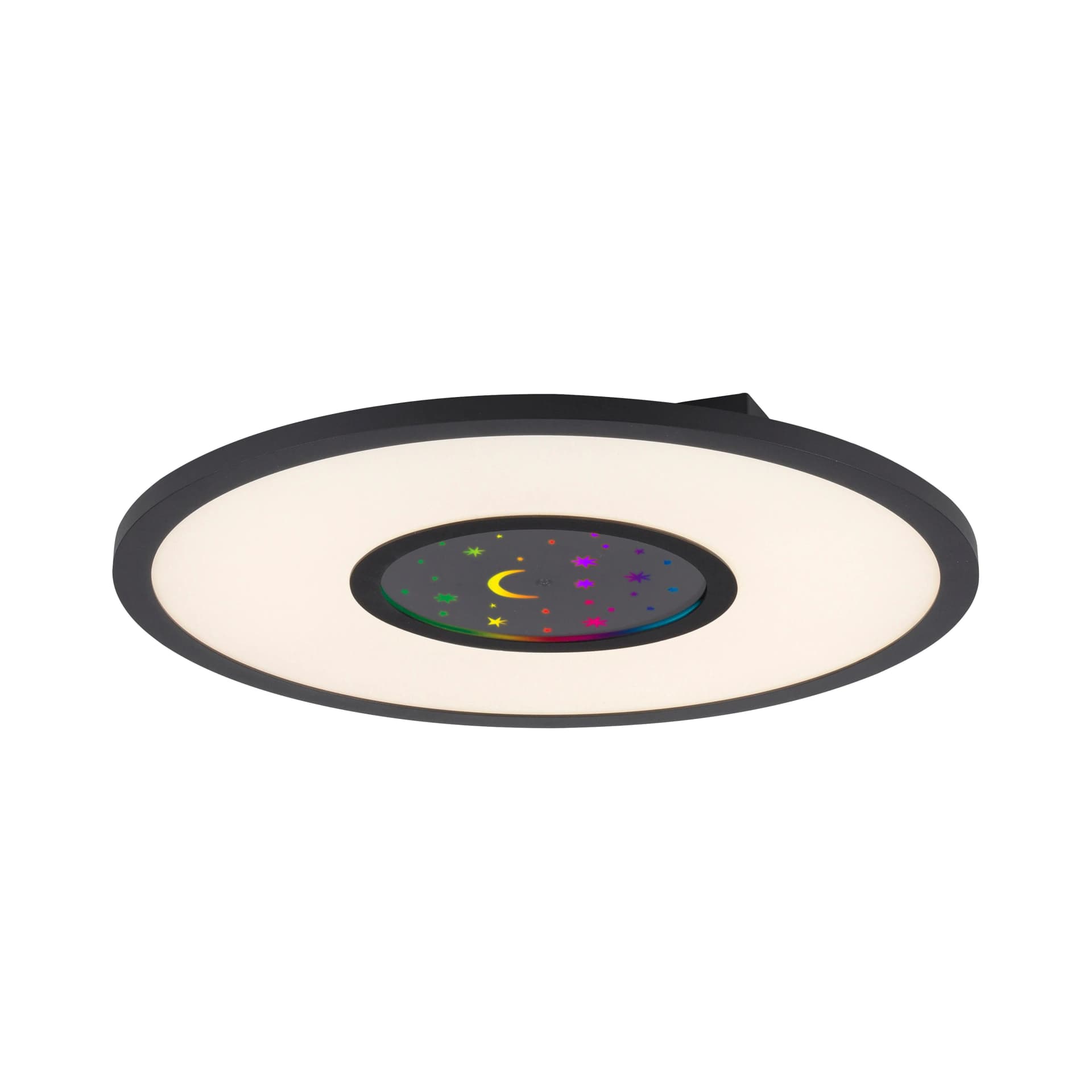 JUST LIGHT Deckenleuchte ASTRO Schwarz LED mit Sternprojektion und Fernbedienung