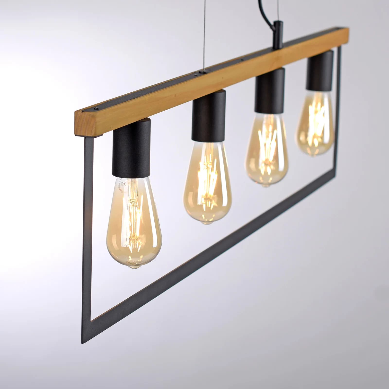 JUST LIGHT Pendelleuchte PILON Schwarz E27 Pendelleuchte