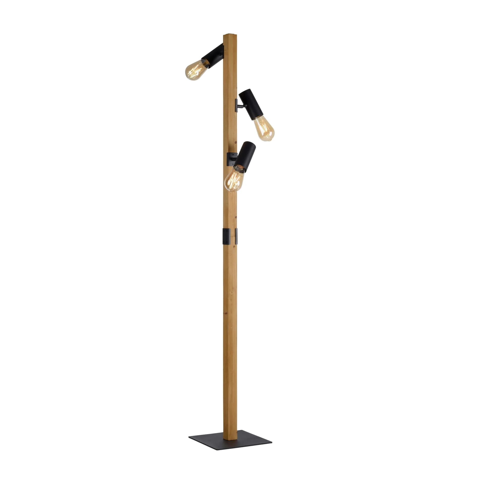 JUST LIGHT Stehlampe PILON Schwarz 3-flammig