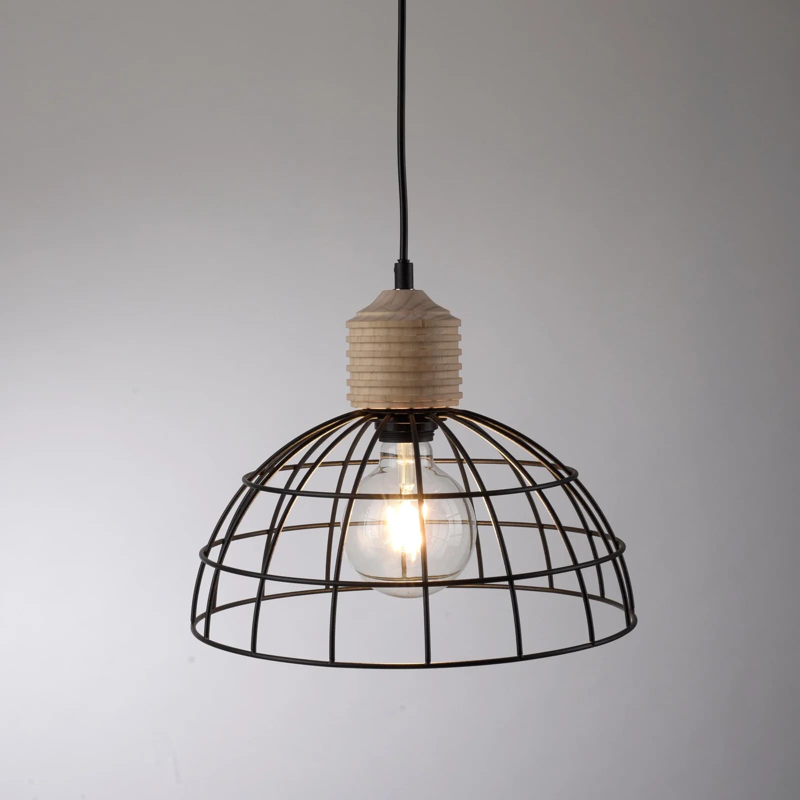 JUST LIGHT Pendelleuchte TARO schwarz Industrial