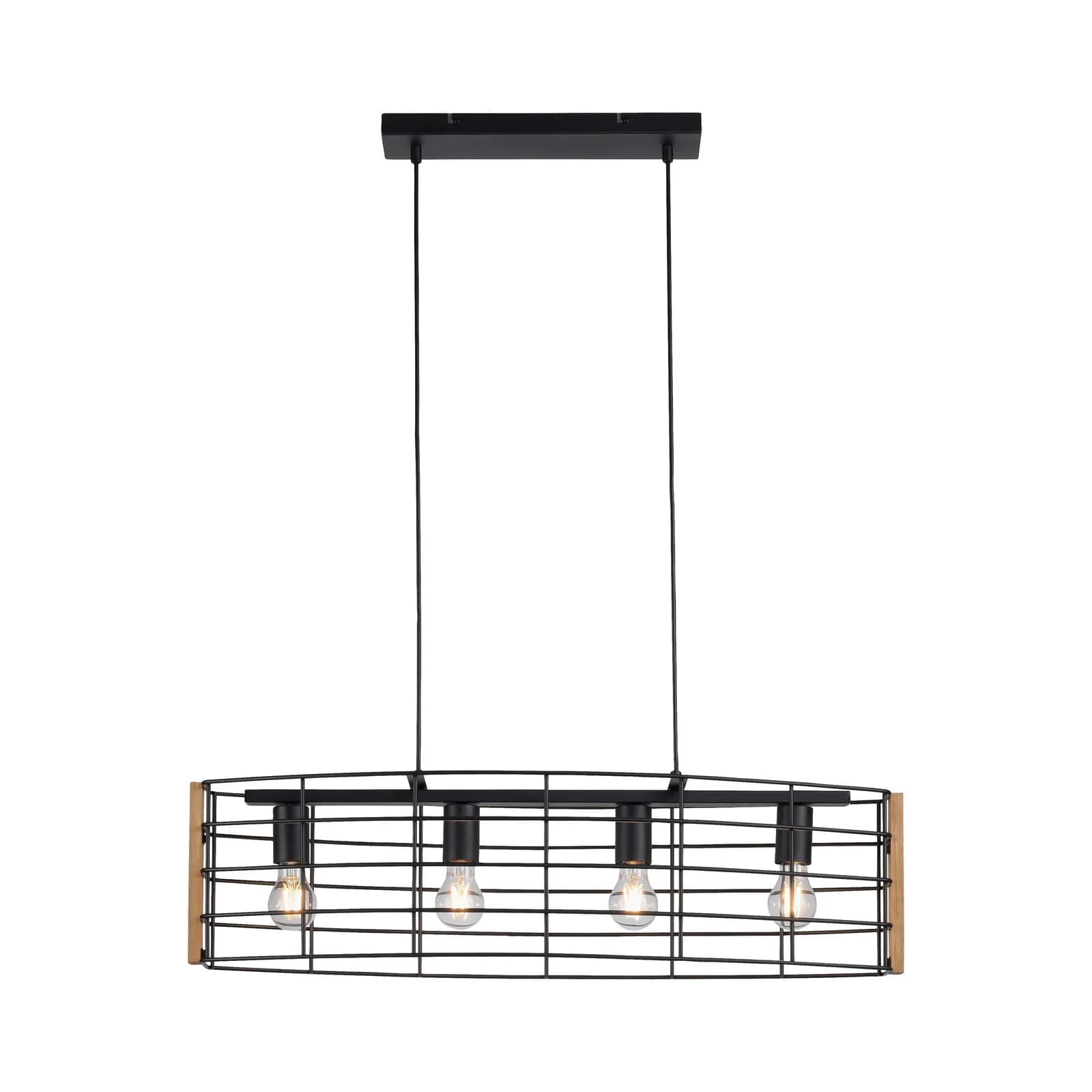 JUST LIGHT Pendelleuchte DRAIN Schwarz 4-Flammig