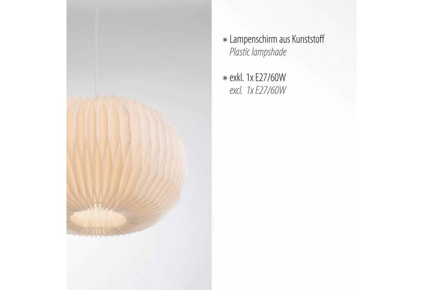 JUST LIGHT Pendelleuchte PAPEL Weiß Kunststoff - Bild 5