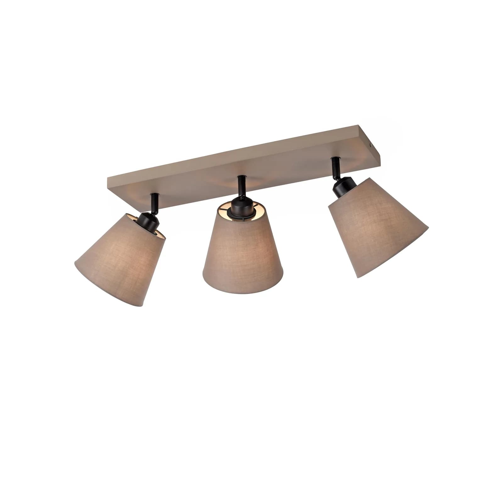 JUST LIGHT Deckenleuchte RIALA Taupe 3x E27 Stoffschirme