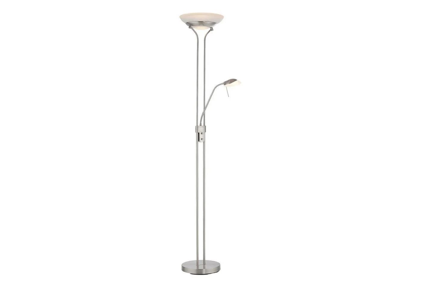JUST LIGHT LED Deckenfluter ZAHARA 2-flammig Silbergrau Stahl mit Lesearm - Bild 2