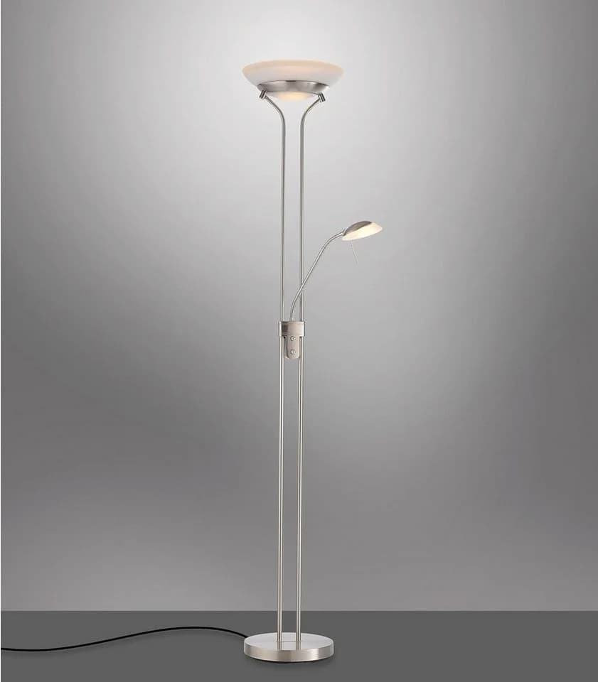 JUST LIGHT LED Deckenfluter ZAHARA 2-flammig Silbergrau Stahl mit Lesearm - Bild 3