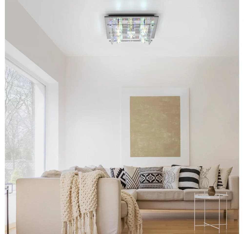 JUST LIGHT LED Deckenleuchte KEMAL 2.0 RGB Fernbedienung Chrom Grau