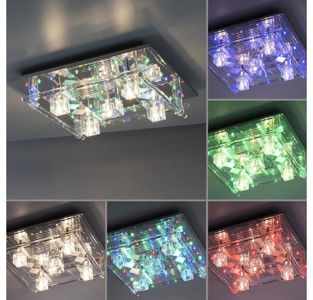 JUST LIGHT LED Deckenleuchte KEMAL 2.0 RGB Fernbedienung Chrom Grau - Bild 5