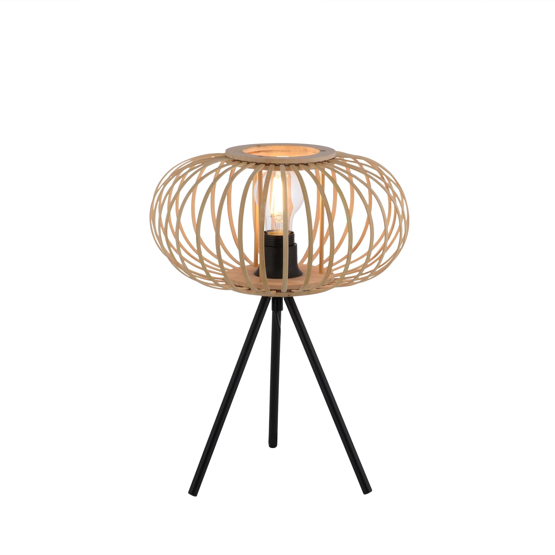 JUST LIGHT Tischleuchte 11435-79 Holz natur E27