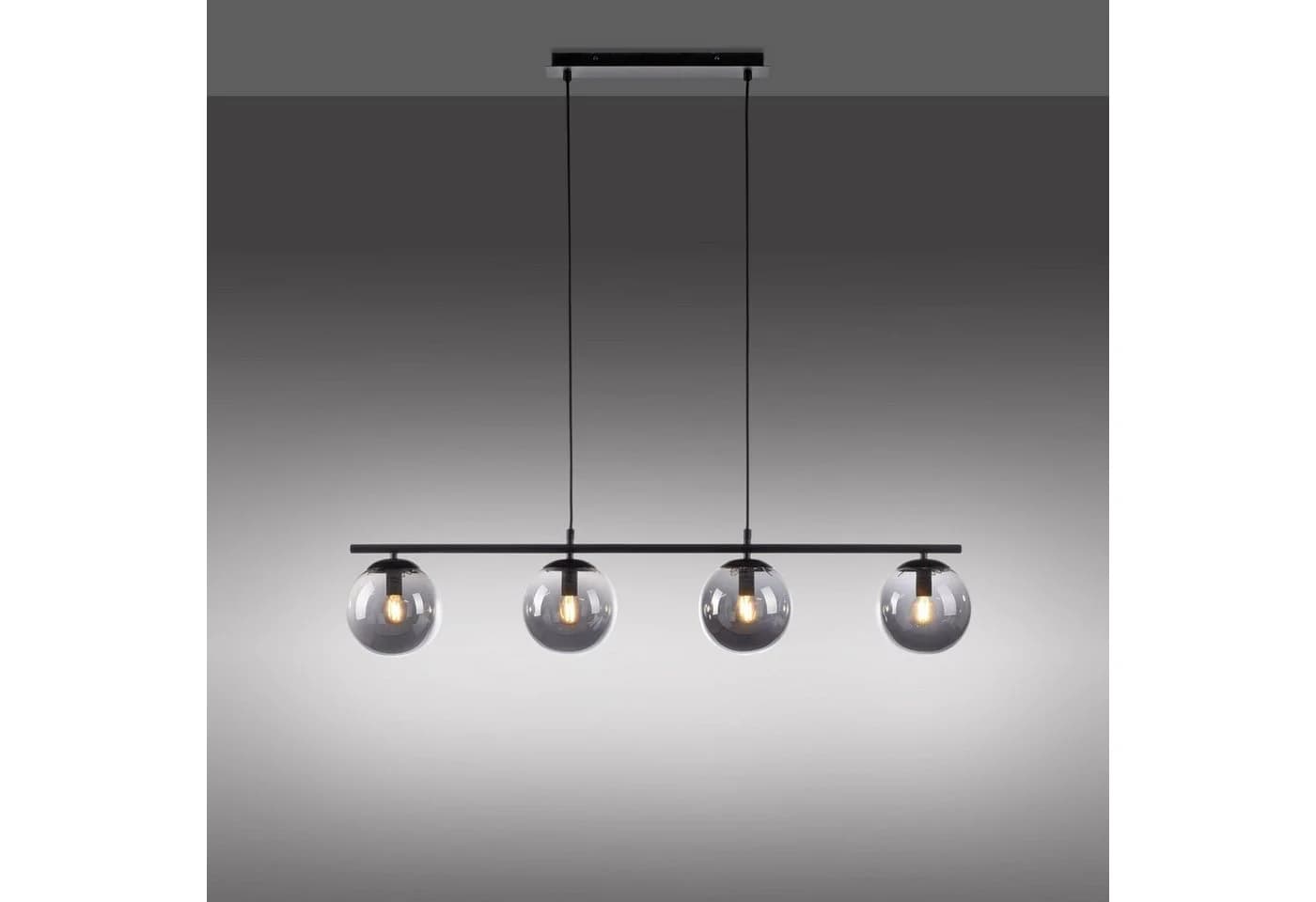 JUST LIGHT Pendelleuchte BIG WIDOW Schwarz 4 E14 Halbrund - Bild 3