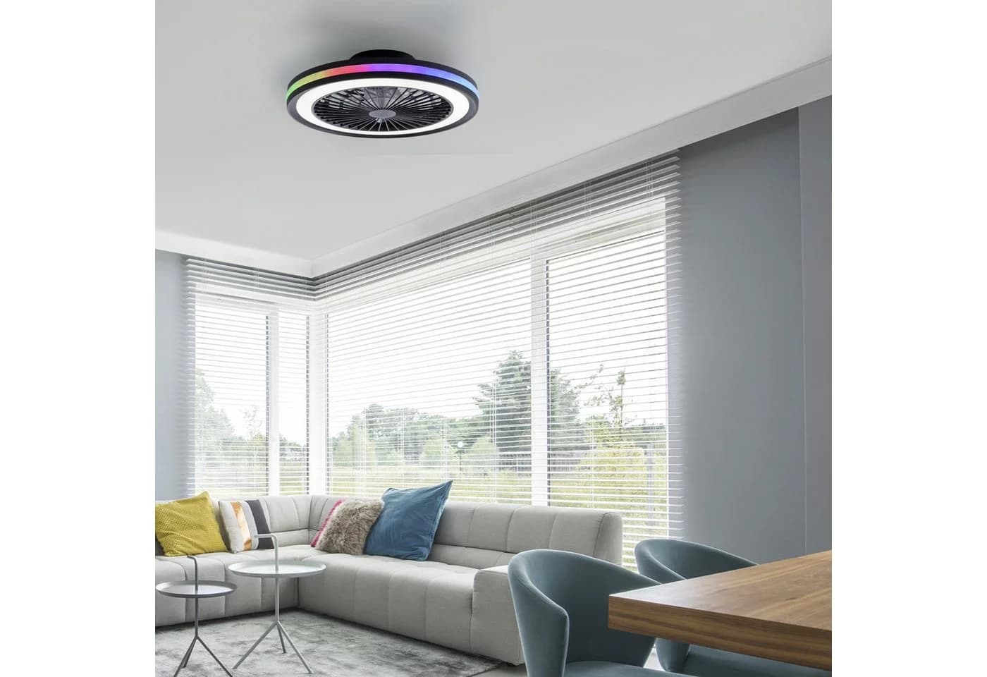 JUST LIGHT LED Deckenleuchte BRANDON mit Fernbedienung & Ventilator