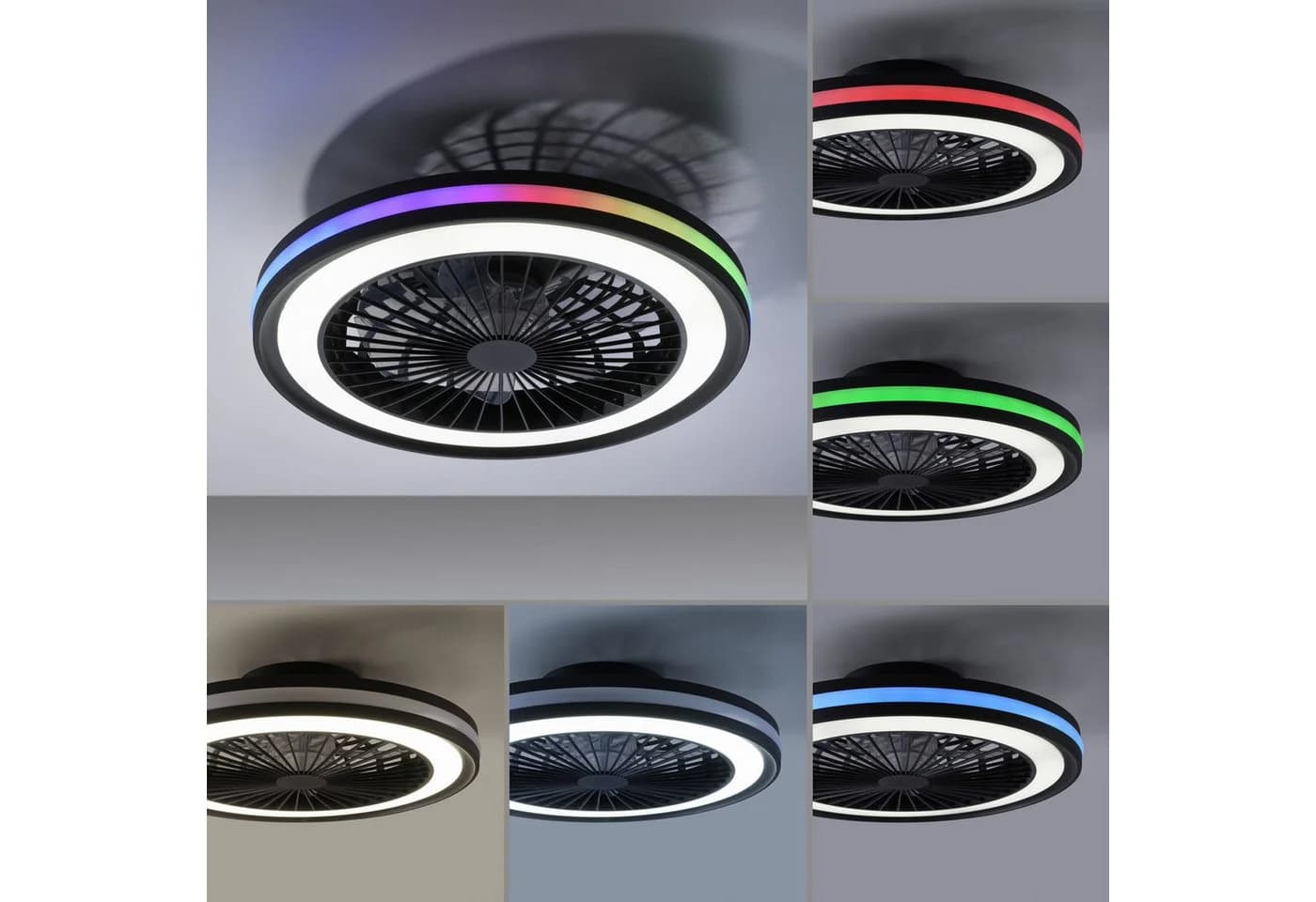 JUST LIGHT LED Deckenleuchte BRANDON mit Fernbedienung & Ventilator - Bild 4