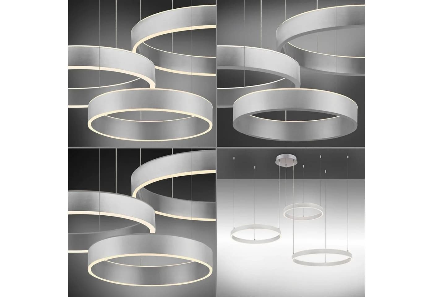 JUST LIGHT Pendelleuchte LILLUTI Grau Stahl LED Dimmbar Fernbedienung - Bild 3