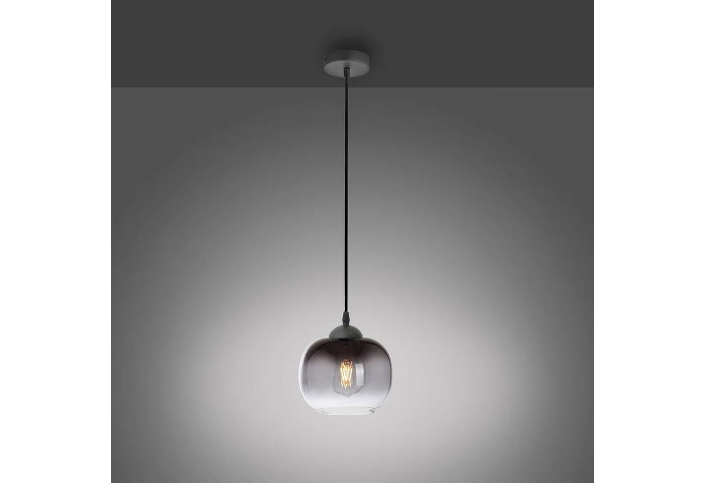 JUST LIGHT Pendelleuchte ZEA Schwarz Rauchglas E27 - Bild 4