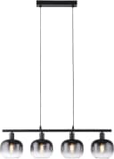JUST LIGHT Pendelleuchte ZEA Schwarz 4x E14 Rauchglas Bild 3