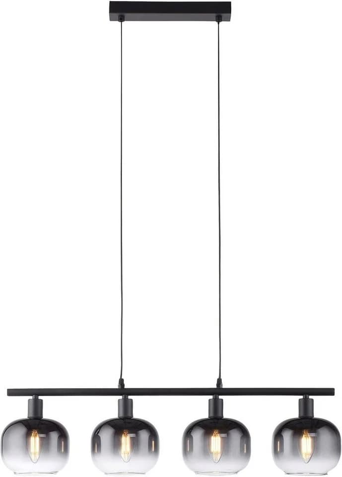 JUST LIGHT Pendelleuchte ZEA Schwarz 4x E14 Rauchglas - Bild 3