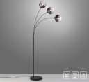JUST LIGHT Stehlampe ZEA Schwarz Rauchglas Schwenkbar Bild 3