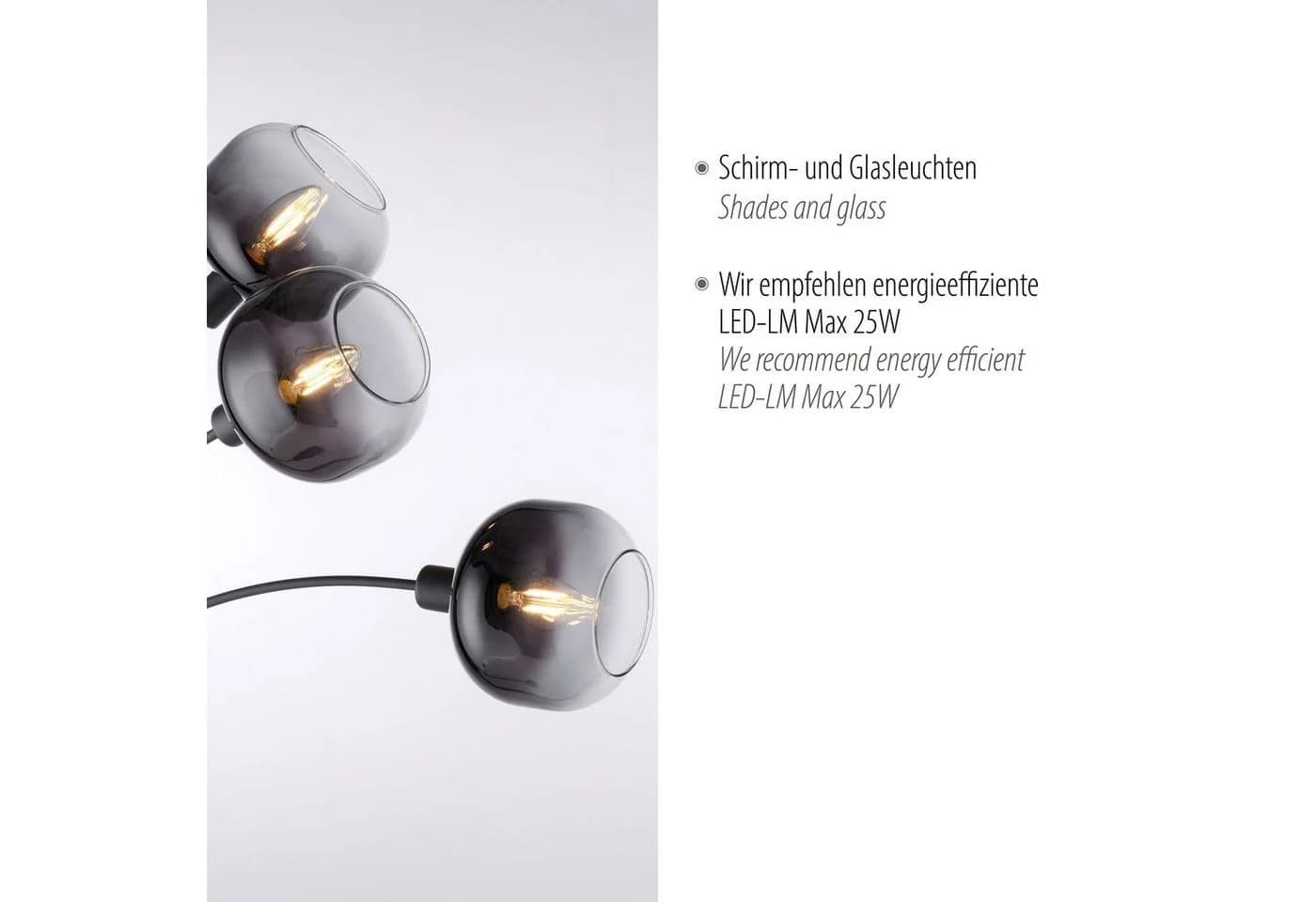 JUST LIGHT Stehlampe ZEA Schwarz Rauchglas Schwenkbar - Bild 4