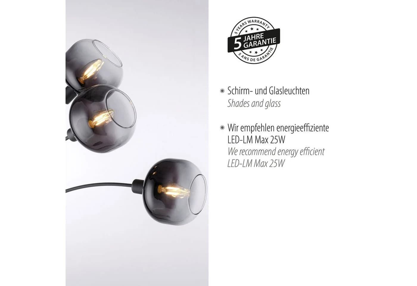 JUST LIGHT Stehlampe ZEA Schwarz Rauchglas Schwenkbar - Bild 5