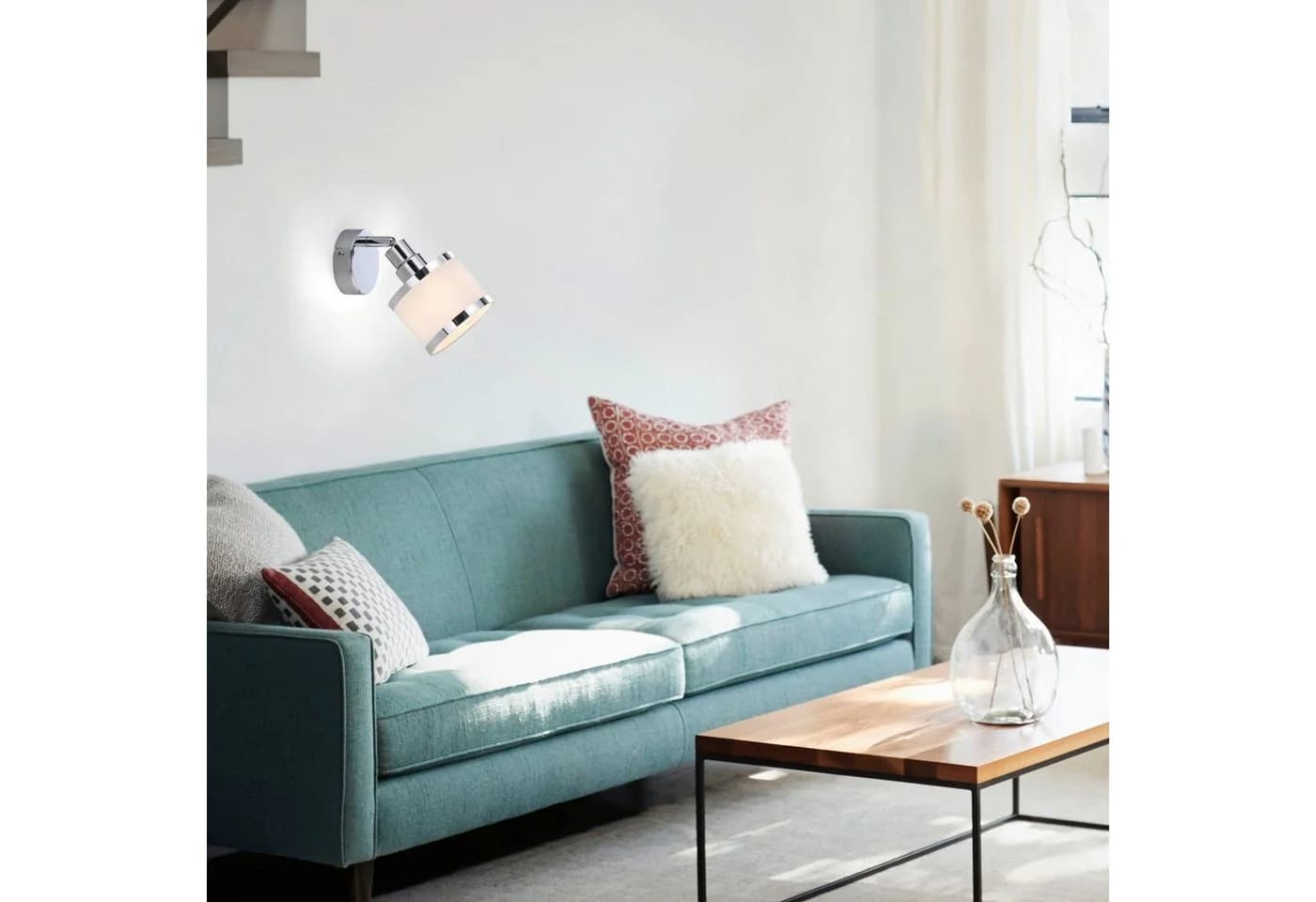 JUST LIGHT Wandleuchte ACCOR Chrom E14 Dreh- und schwenkbar