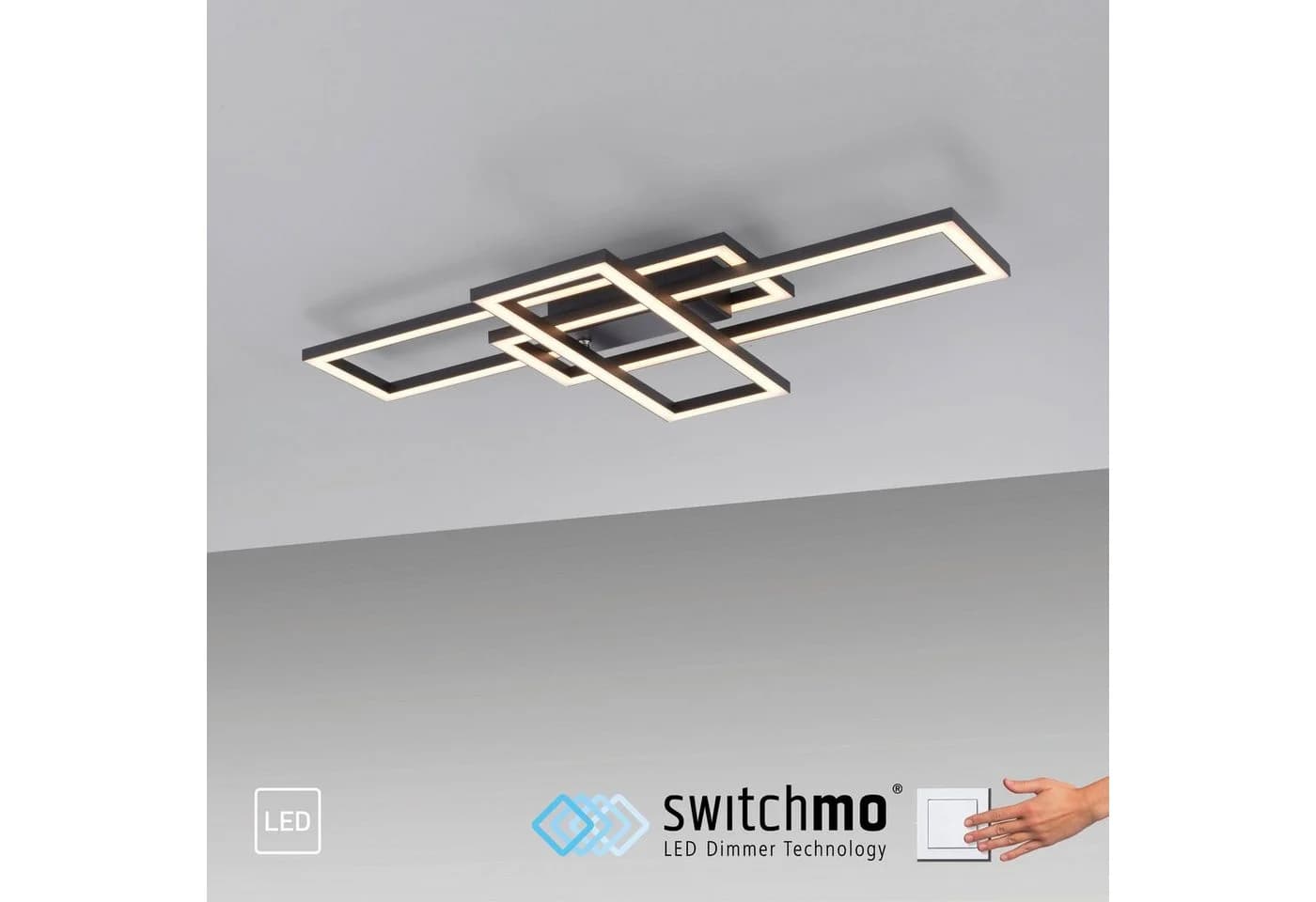 JUST LIGHT LED Deckenleuchte IVEN Schwarz Dimmbar Warmweiß - Bild 4