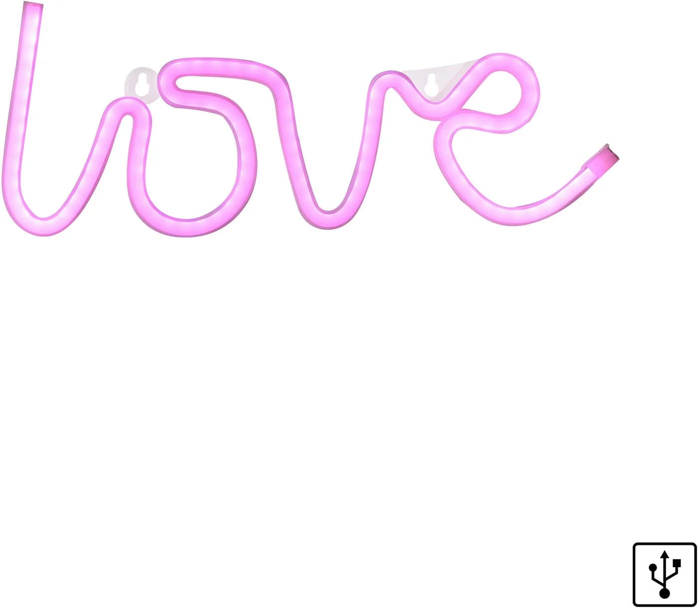 JUST LIGHT LED Wandleuchte NEON-LOVE USB Pink - Bild 2