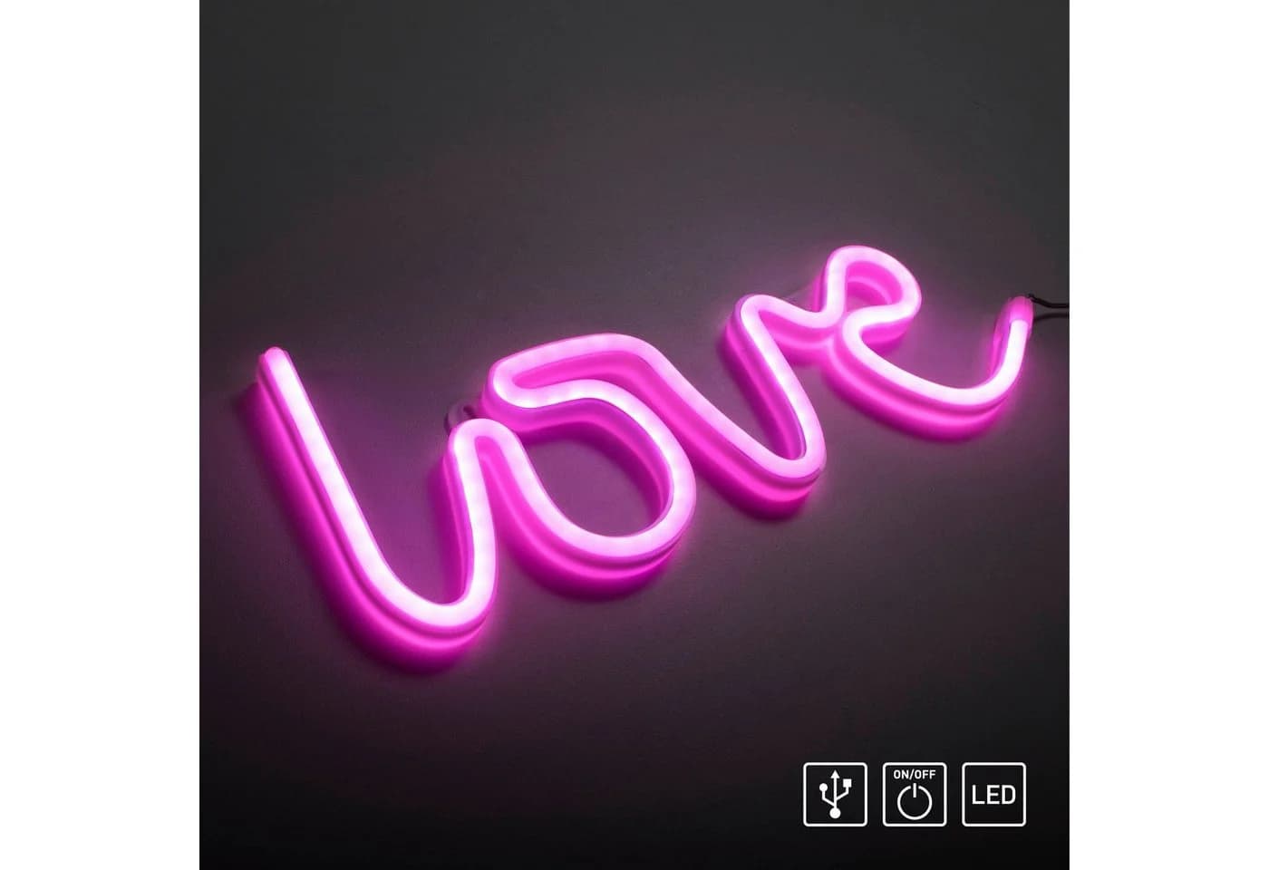 JUST LIGHT LED Wandleuchte NEON-LOVE USB Pink - Bild 5