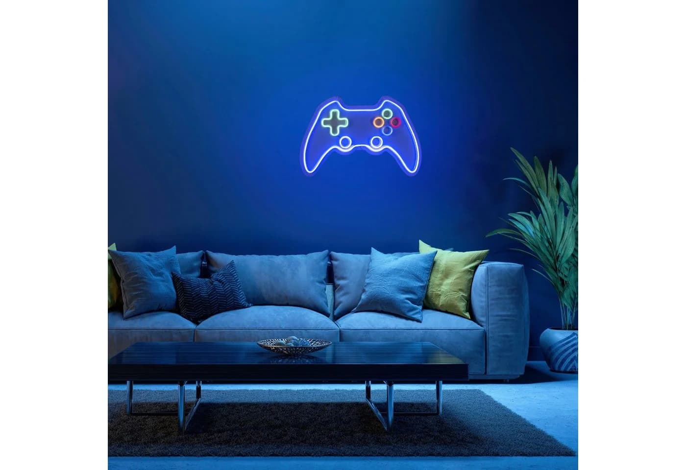 JUST LIGHT LED Wandleuchte NEON-GAMER Bunt Acryl USB