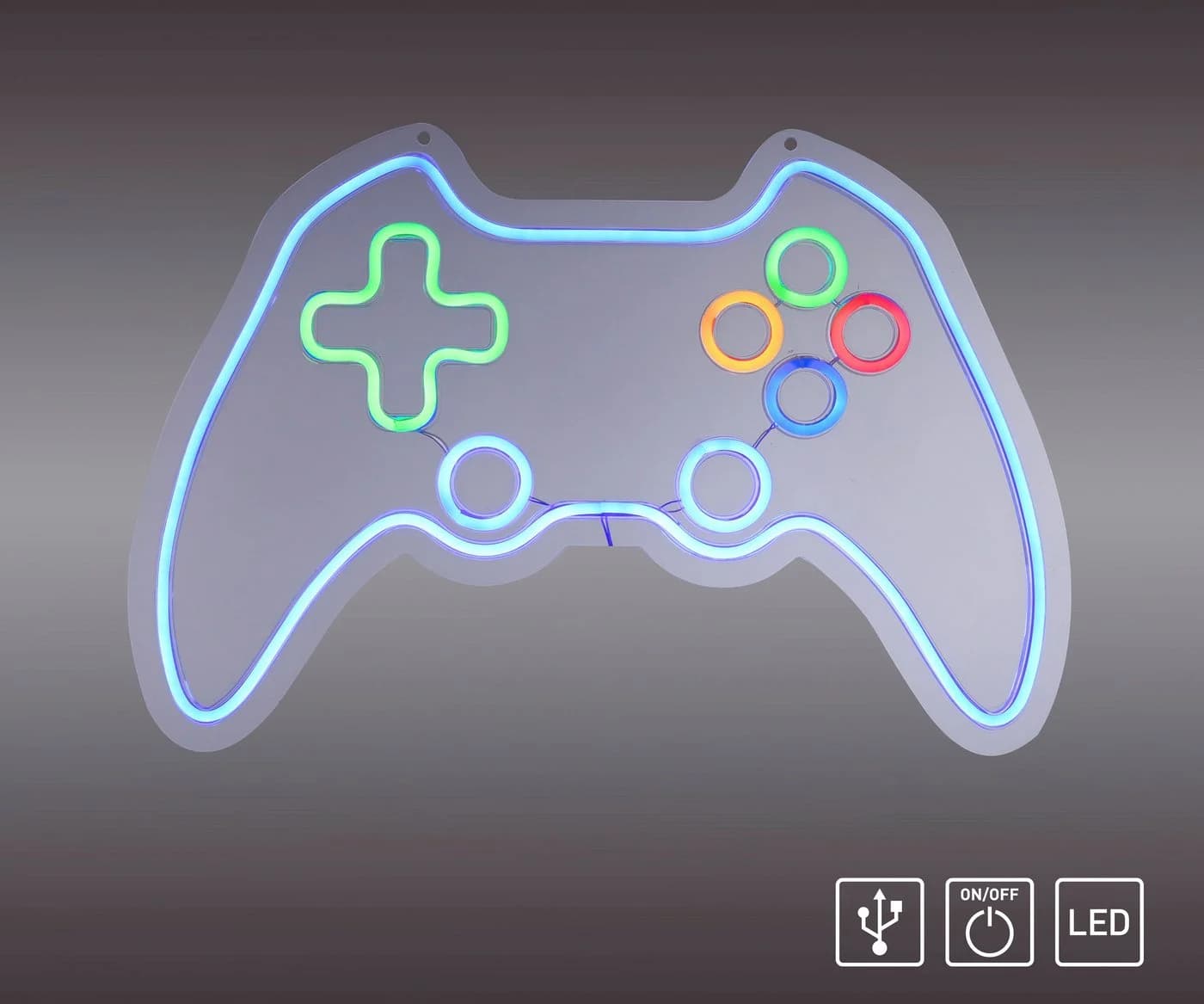 JUST LIGHT LED Wandleuchte NEON-GAMER Bunt Acryl USB - Bild 4