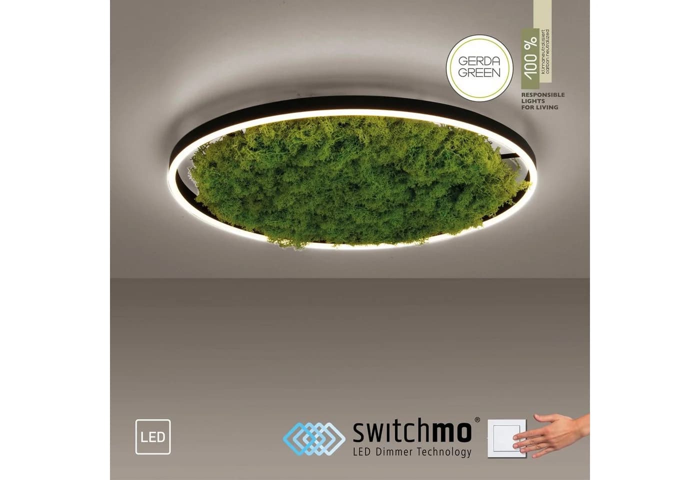 JUST LIGHT Deckenleuchte GREEN RITU Moosgrün LED mit Dimmer - Bild 2