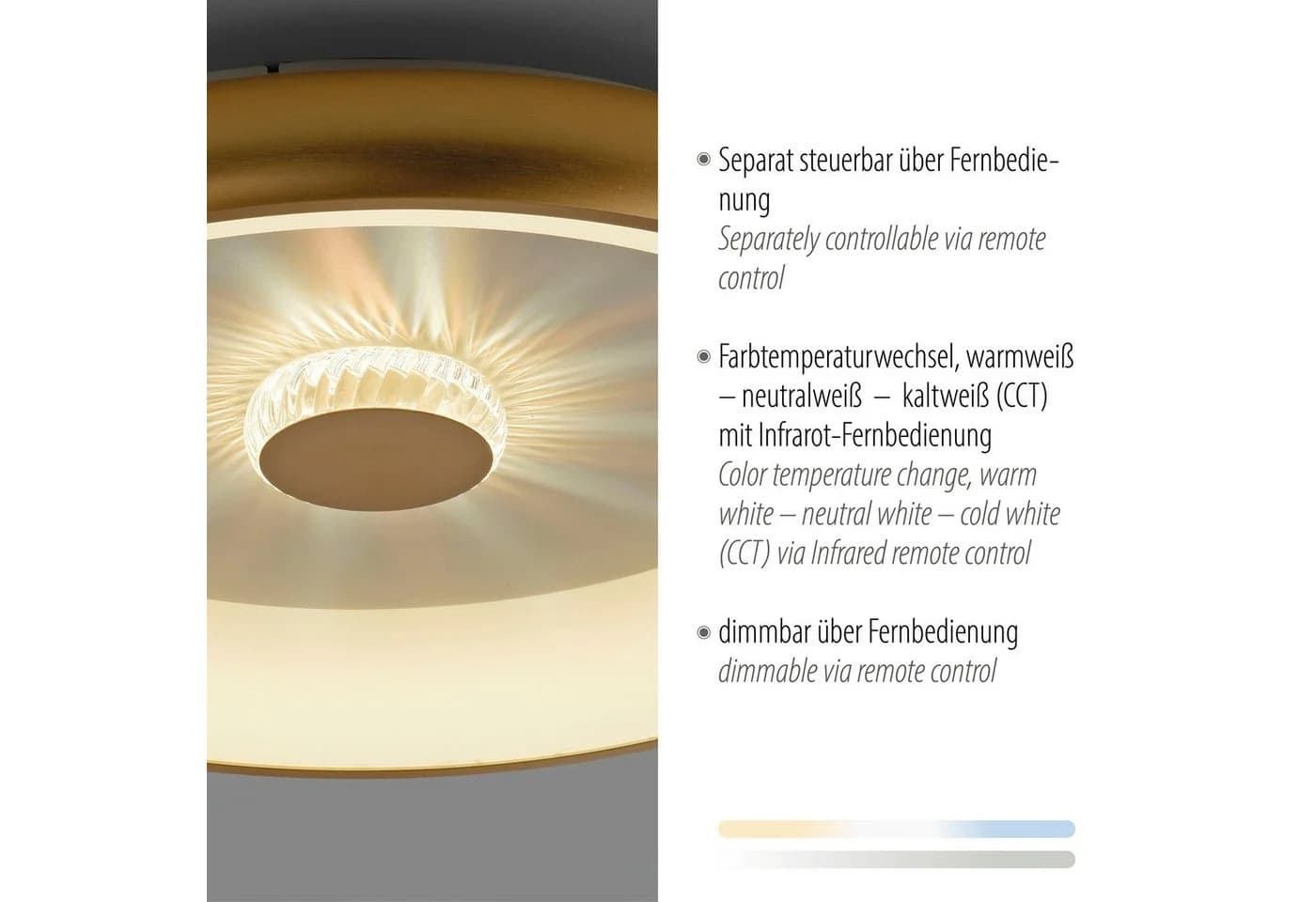 LED-Deckenleuchte Vertigo CCT Messing Dimmbar - Bild 4