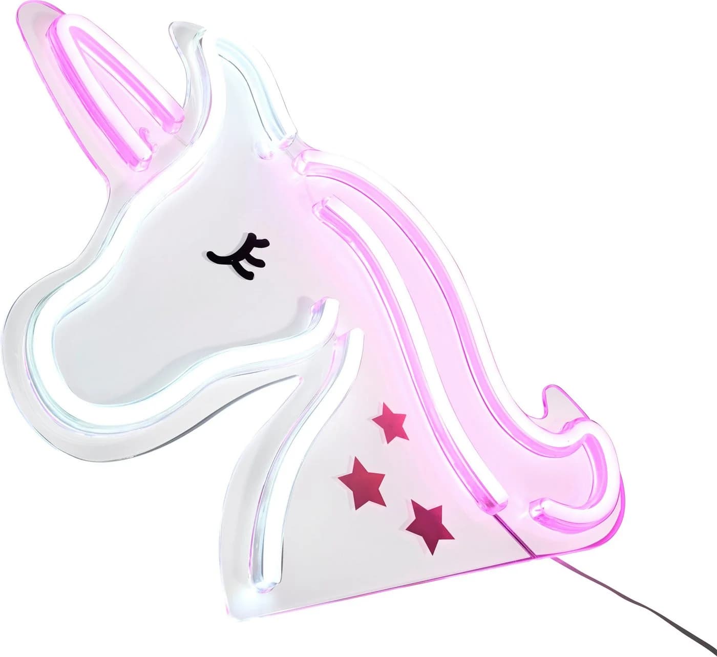 LED-Wandleuchte Neon Unicorn USB Einhorn Weiß Rosa - Bild 2