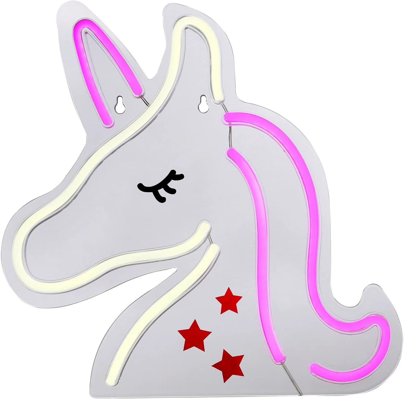 LED-Wandleuchte Neon Unicorn USB Einhorn Weiß Rosa - Bild 3