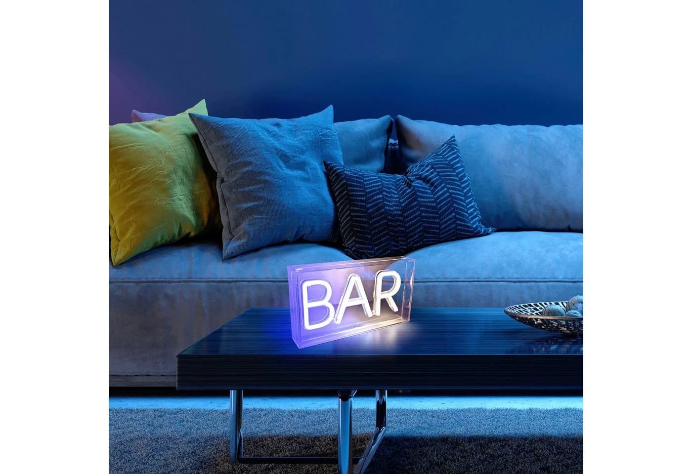 JUST LIGHT LED Wandleuchte NEON-BAR: Stylische Barbeleuchtung in Warmweiß