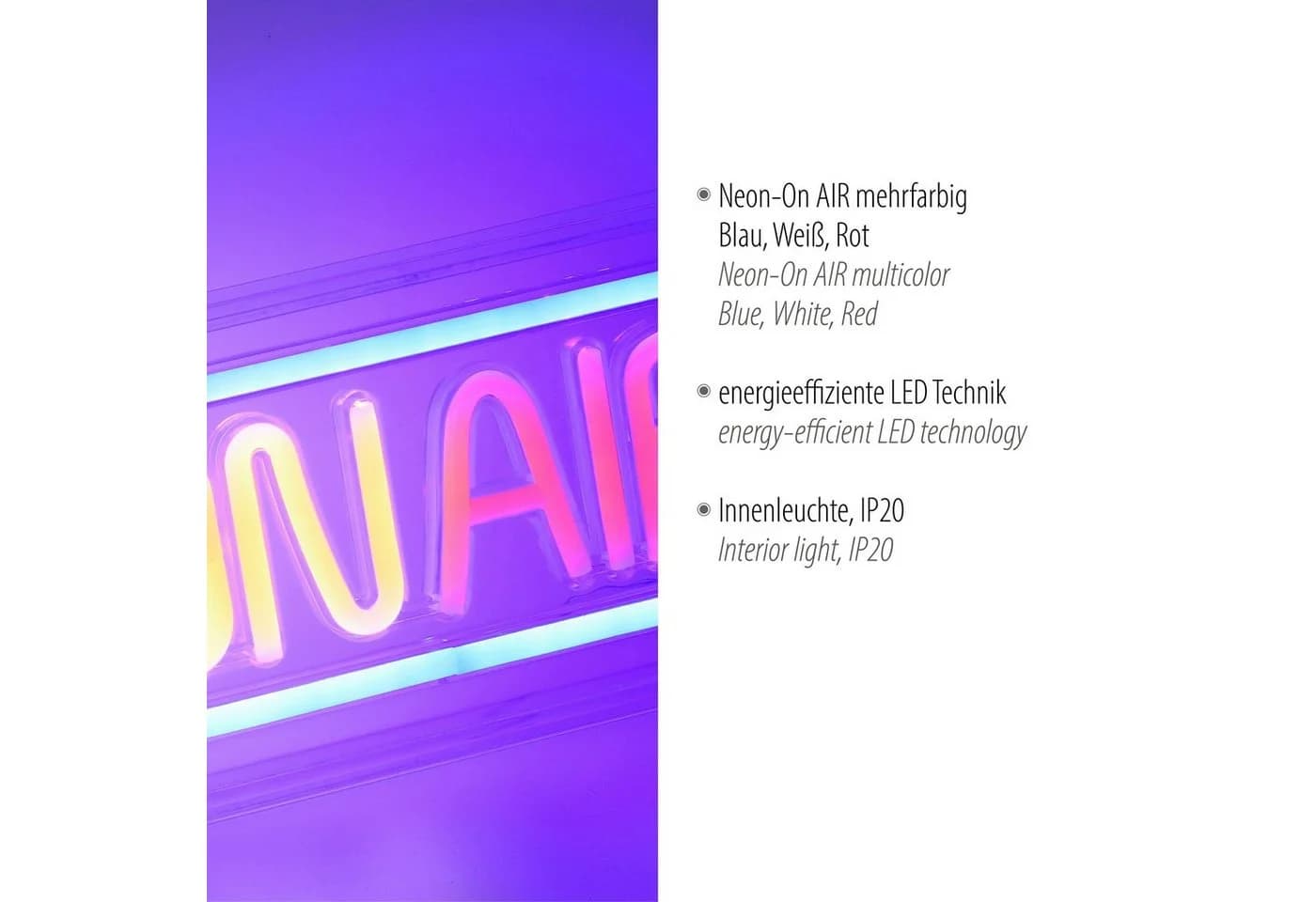 JUST LIGHT LED Wandleuchte NEON-ONAIR Bunt USB - Bild 4
