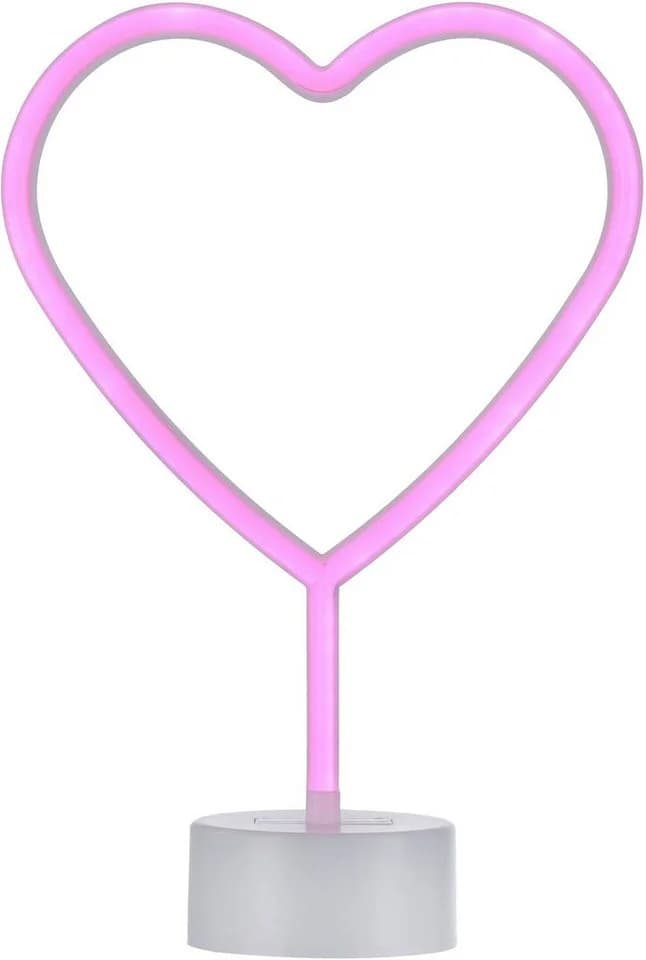 LED-Tischleuchte Neon Herz Batteriebetrieben Pink - Bild 3