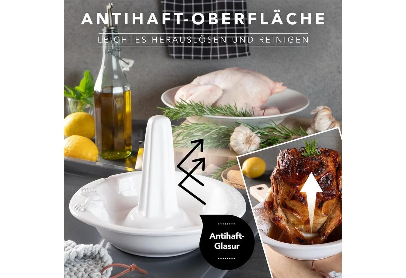 RÖMERTOPF Bräter Hähnchenbräter Chicko Weiß - Bild 3