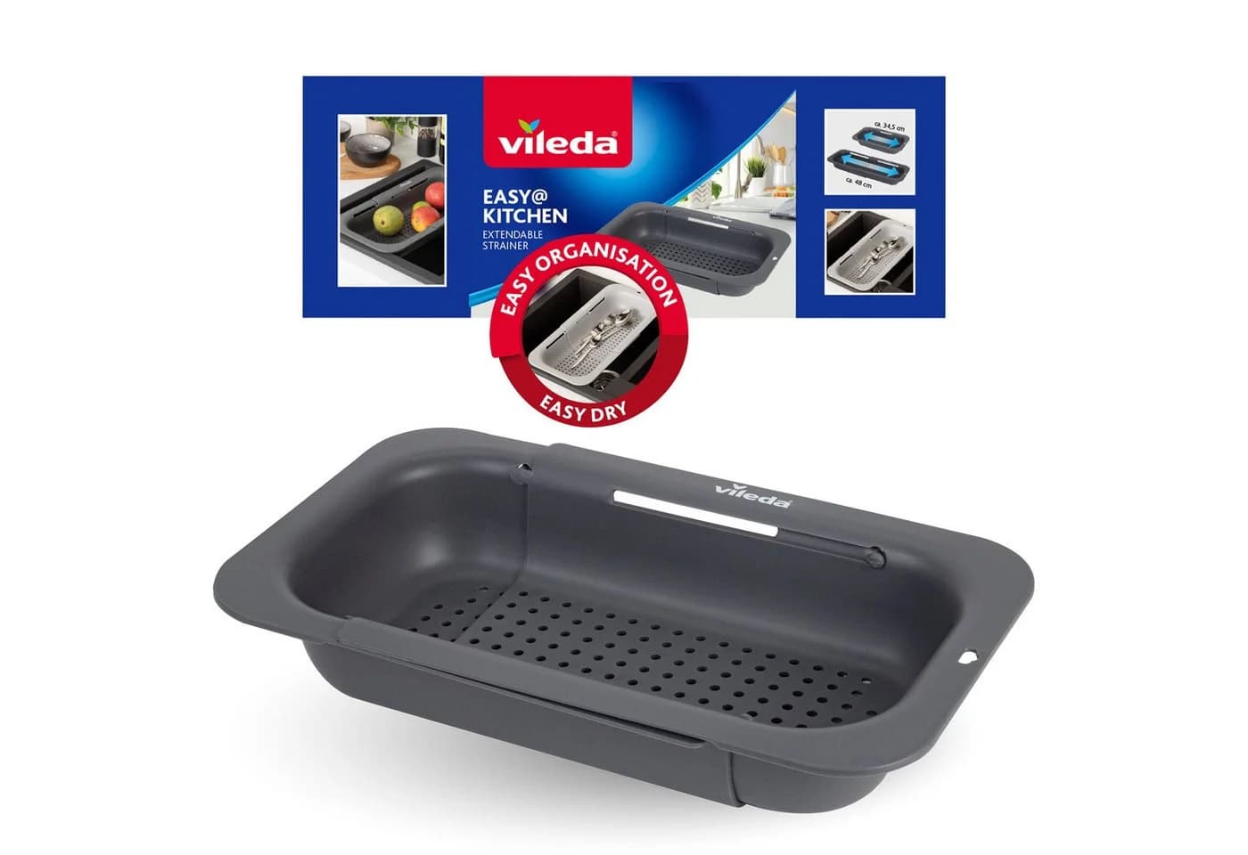 Vileda Ausziehbarer Geschirrständer Abtropfsieb für Spülbecken - Bild 2