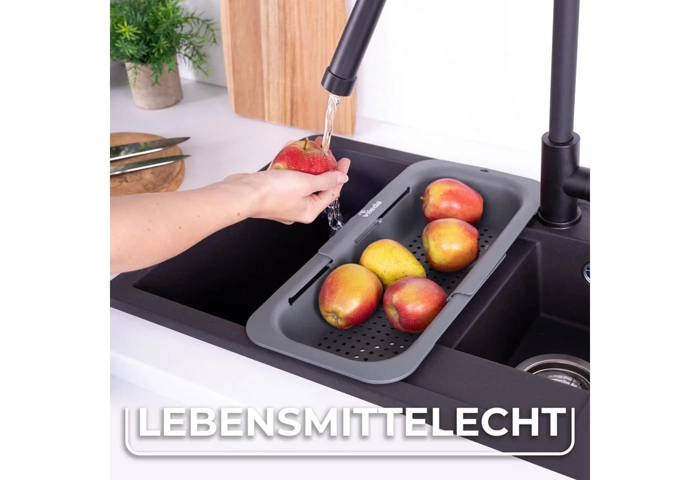 Vileda Ausziehbarer Geschirrständer Abtropfsieb für Spülbecken - Bild 4