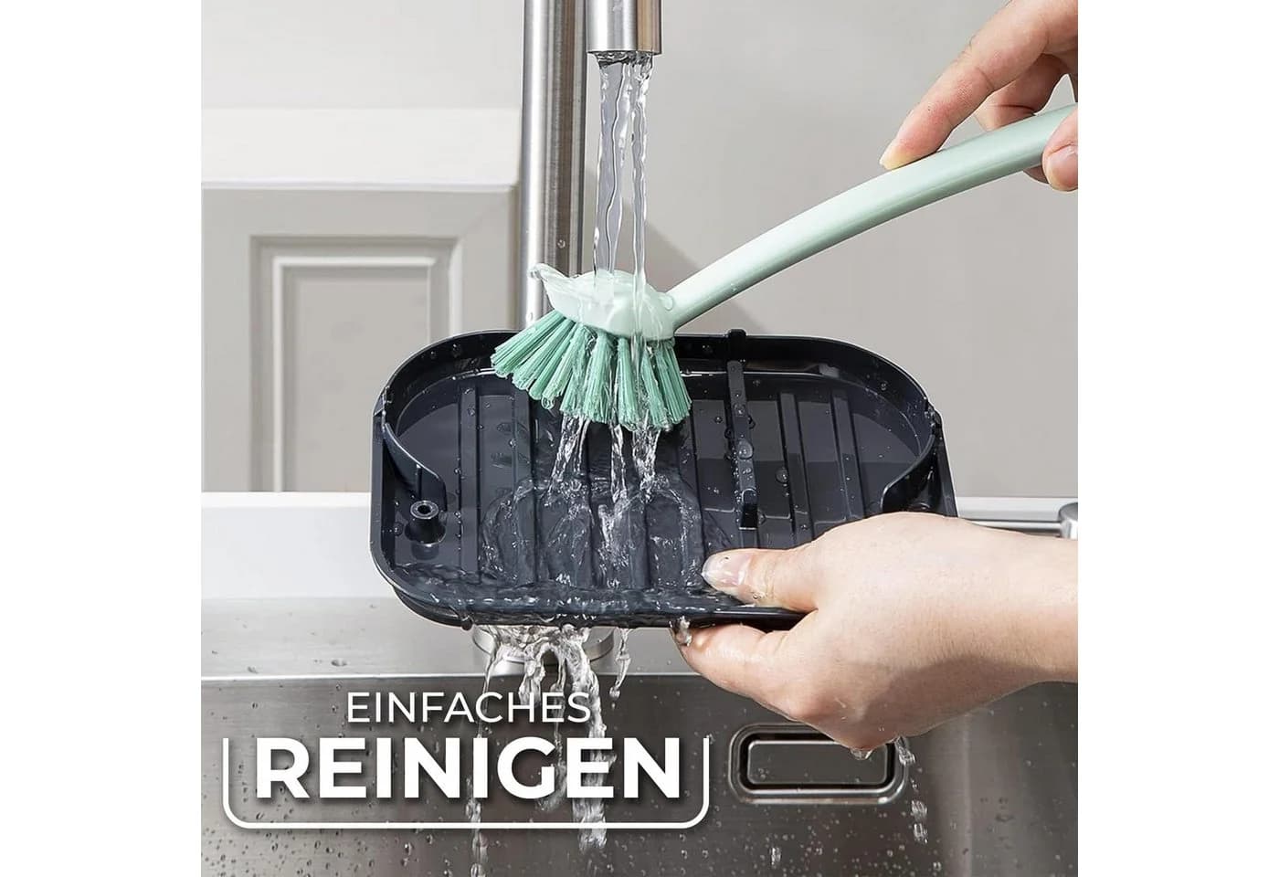 Vileda Küchenorganizer Set Spülbecken mit Schwamhalter Edelstahl - Bild 3