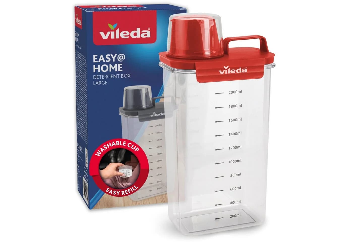 Vileda Aufbewahrungsbox Waschmittelbox 2300ml rot - Bild 2
