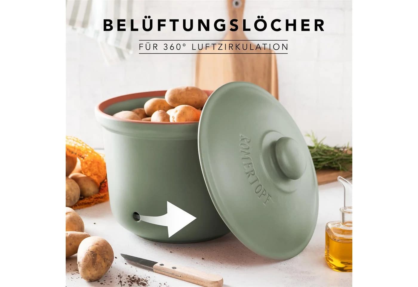 RÖMERTOPF Frische-Topf 3er Set Grün Terrakotta Aufbewahrung - Bild 4